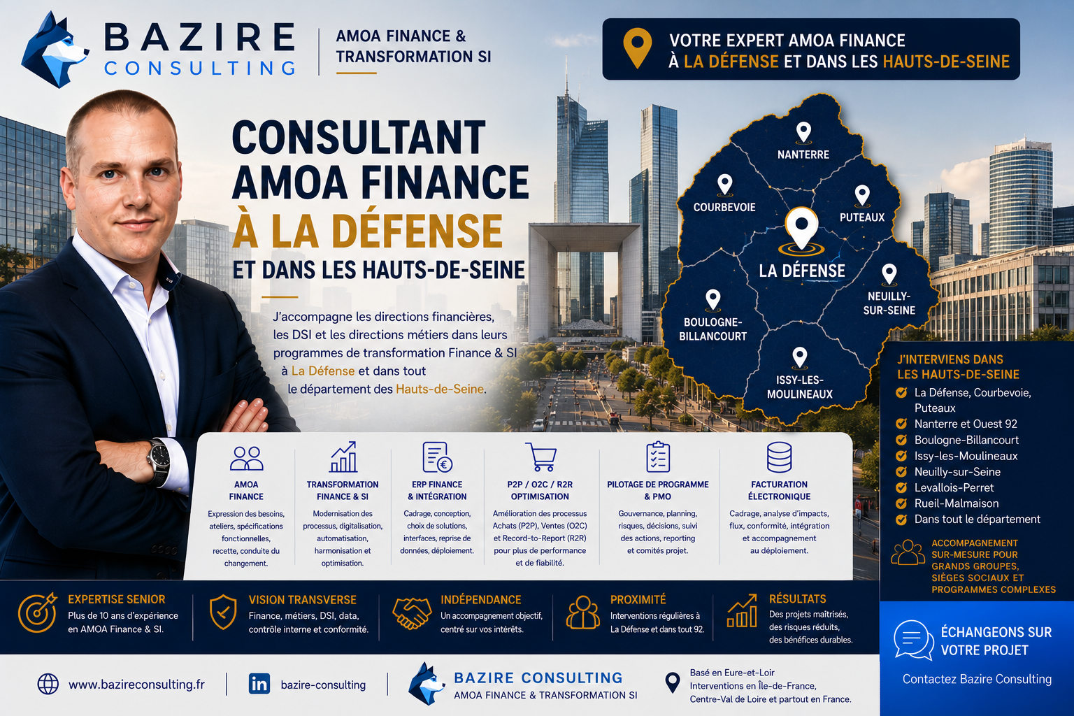 Consultant AMOA Finance à La Défense et dans les Hauts-de-Seine - Bazire Consulting
