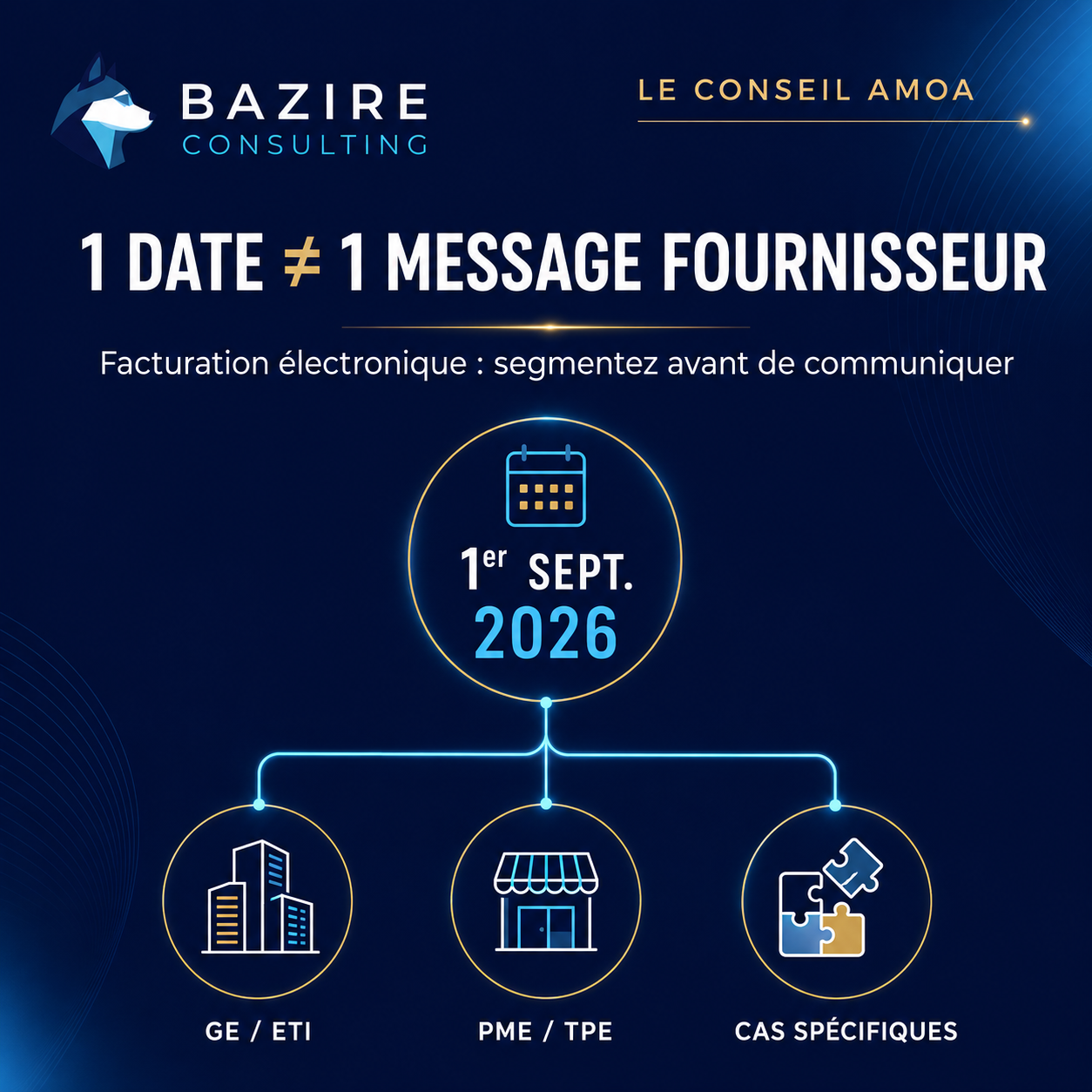 Segmentation des fournisseurs GE, ETI, PME, TPE et cas spécifiques pour la facturation électronique